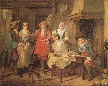 The Marriage Contract c1738 - Nicolas Lancret reproduction oil painting