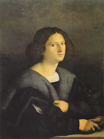 Portrait of a Man c1512 - Palma Vecchio reproduction oil painting