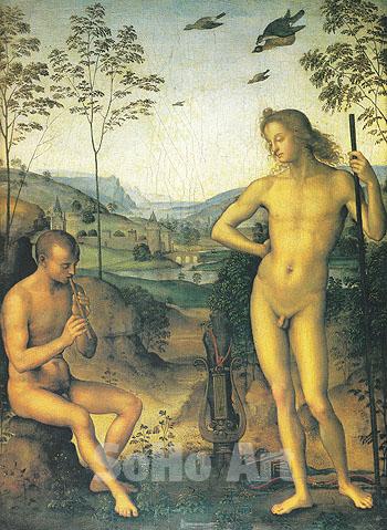 Apollo and Marsyas - Perugino reproduction oil painting