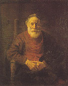 An Old Man in Red c 1652 - Rembrandt Van Rijn reproduction oil painting