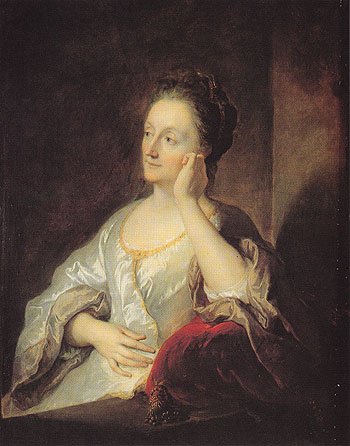 The Artists Wife Jeanne c1704 - Jean Francois de Troy reproduction oil painting