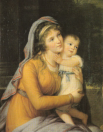 Countess A S Stroganova and Her Son 1793 - Elisabeth Vigee Le Brun reproduction oil painting