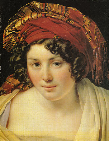 A Woman in a Turban - Anne-Louis Girodet de Roucy-Trioson reproduction oil painting