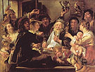 The Bean King c1638 - Jacob Jardaens reproduction oil painting