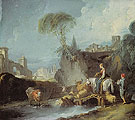 Bridge Crossing - Francois Boucher reproduction oil painting