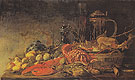 Fruit and Lobster on a Table 1640 - Frans Ryckhals reproduction oil painting