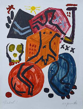 Farfal 1987 - A R Penck reproduction oil painting