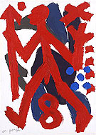 Guerrieri Politici 1990 - A R Penck reproduction oil painting