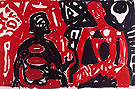 Ich und Michael werner 1991 - A R Penck reproduction oil painting