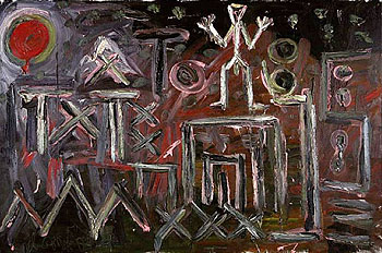 Il Gomera 1988 - A R Penck reproduction oil painting