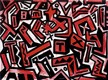 Rock Emotion - A R Penck reproduction oil painting