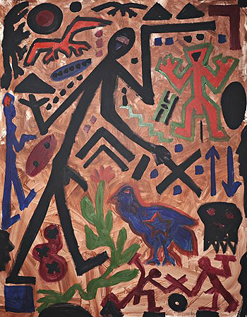 Untitled Das Laue Huhn 1990 - A R Penck reproduction oil painting