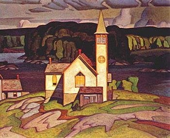 Anglican Church at Magnetawan - A.J. Casson reproduction oil painting