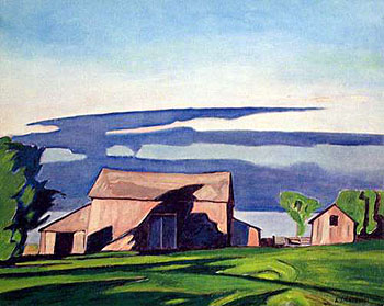 Barn on Bay View - A.J. Casson reproduction oil painting