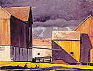 Barns at Twelve Mile Lake - A.J. Casson reproduction oil painting