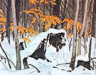 Birch Leaves in Winter - A.J. Casson reproduction oil painting