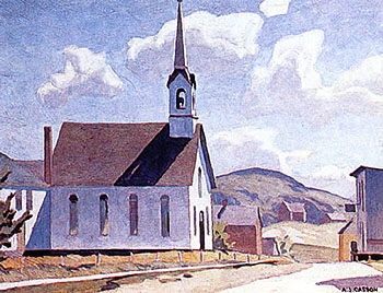 Church of St Lawrence Otoole - A.J. Casson reproduction oil painting