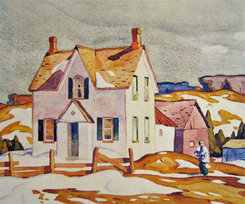 Farm House A - A.J. Casson reproduction oil painting