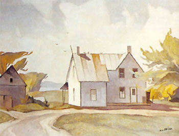 Farm House B - A.J. Casson reproduction oil painting