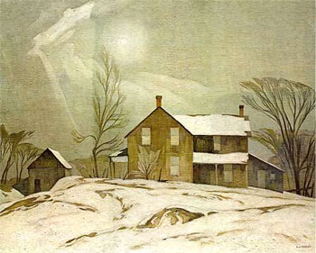 Farm House March Day - A.J. Casson reproduction oil painting