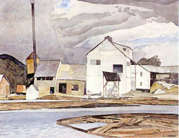 Lumber Mill - A.J. Casson reproduction oil painting