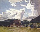 Northern Farm - A.J. Casson reproduction oil painting