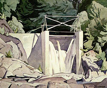 Old Country Dam - A.J. Casson reproduction oil painting