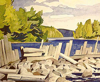 Old Dam - A.J. Casson reproduction oil painting