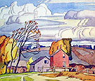 Old Farm House - A.J. Casson reproduction oil painting