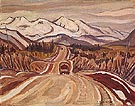Alaska Hightway between Watson Lake and Nelson 1943 - A.Y. Jackson reproduction oil painting
