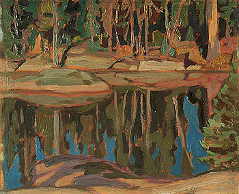 Reflections in a Lake c1919 - A.Y. Jackson reproduction oil painting