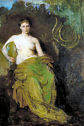 Half Draped Figure - Abbott Henderson Thayer reproduction oil painting