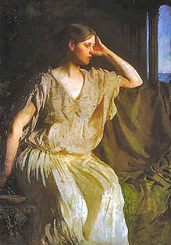 Woman in a Grecian Gown - Abbott Henderson Thayer reproduction oil painting