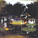 Male Wood Duck in a Forest Pool - Abbott Henderson Thayer reproduction oil painting