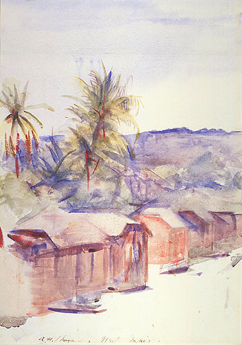 Village Street Dominica - Abbott Henderson Thayer reproduction oil painting