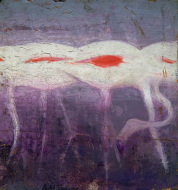 White Flamingoes - Abbott Henderson Thayer reproduction oil painting