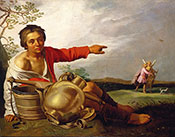 Shepherd Boy Pointing at Tobias and the Angel c1625 - Abraham Bloemaert