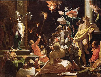 Judith Shows the People the Head of the Holofernes - Abraham Bloemaert reproduction oil painting