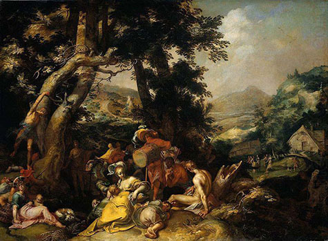 Landscape with the Ministry of John the Baptist c1600 - Abraham Bloemaert reproduction oil painting