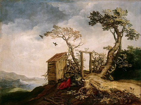 Landscape with the Prophet Elijah in the Desert 1610 - Abraham Bloemaert reproduction oil painting