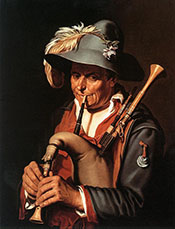 The Bagpiper - Abraham Bloemaert reproduction oil painting