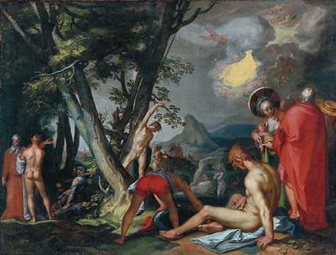 The Baptism of Christ - Abraham Bloemaert reproduction oil painting
