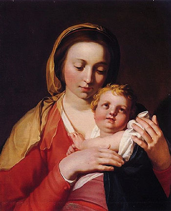 Virgin and Child 1628 - Abraham Bloemaert reproduction oil painting