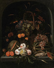 Stillenben mit Aprikosen - Abraham Mignon reproduction oil painting
