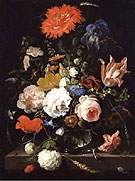 Flowers Piece - Abraham Mignon reproduction oil painting