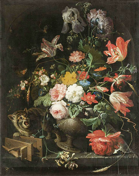 The Overturned Bouquet 1679 - Abraham Mignon reproduction oil painting