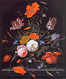 A Still Life of Flowers I - Abraham Mignon reproduction oil painting