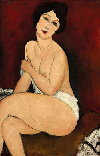 Seated Nude on Divan 1917 - Amedeo Modigliani reproduction oil painting