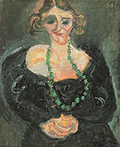 Woman with Green Necklace c1927 - Chaim Soutine reproduction oil painting