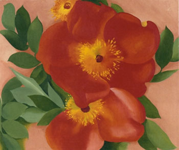 Two Austrian Copper Roses 1957 - Georgia O'Keeffe reproduction oil painting